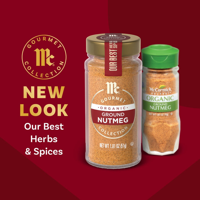 McCormick Gourmet Collection spices are shown with a new look for their best herbs and spices.