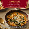 A bowl of McCormick Tuscan Pasta and Chickpea Soup, a rustic Italian classic.