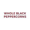 The image displays the text Whole Black Peppercorns, indicating the product being advertised.