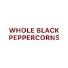 The image displays the text Whole Black Peppercorns, indicating the product being advertised.
