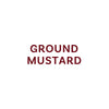 The text GROUND MUSTARD is displayed in a burgundy color.
