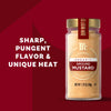 McCormick Ground Mustard is shown in a jar, highlighting its sharp, pungent flavor and unique heat.