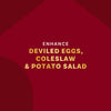 This image promotes enhancing deviled eggs, coleslaw, and potato salad.