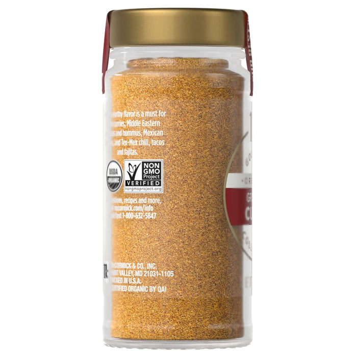 This is a jar of Simply Organic Turmeric spice.