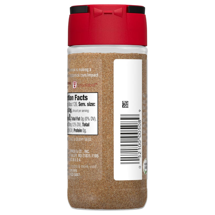 A McCormick brand container of Celery Seed.