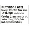 Nutrition facts for 1/4 teaspoon of the product, which contains 0 calories, 0 grams of fat, 270 milligrams of sodium, 0 grams of carbohydrates, and 0 grams of protein.