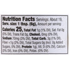Nutrition facts label showing a serving size of 1 tbsp (6g) and about 19 servings, with 25 calories, 1g total fat, 3g total carbohydrates, and 1g protein per serving.
