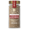 A jar of McCormick Organic Coarse Ground Black Pepper.