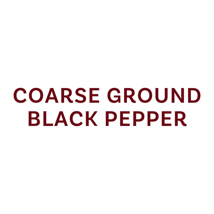 Text reads Coarse Ground Black Pepper.