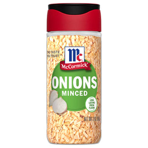 A jar of McCormick Minced Onions.