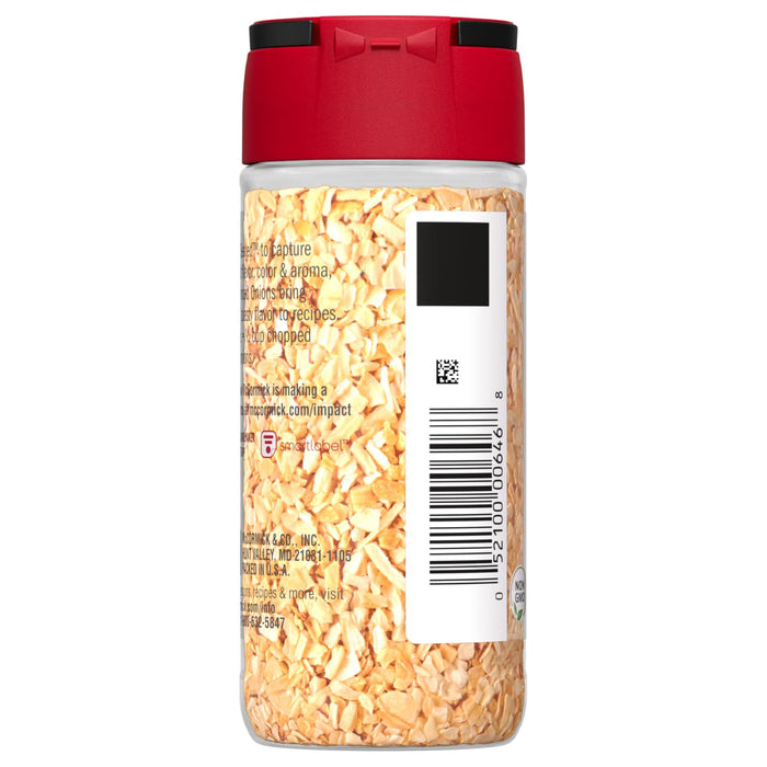 A jar of McCormick Dried Minced Onions.