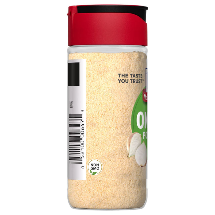 A container of McCormick Onion Powder.