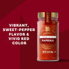 McCormick Gourmet Collection Paprika is shown in a jar, highlighting its vibrant color and sweet pepper flavor.