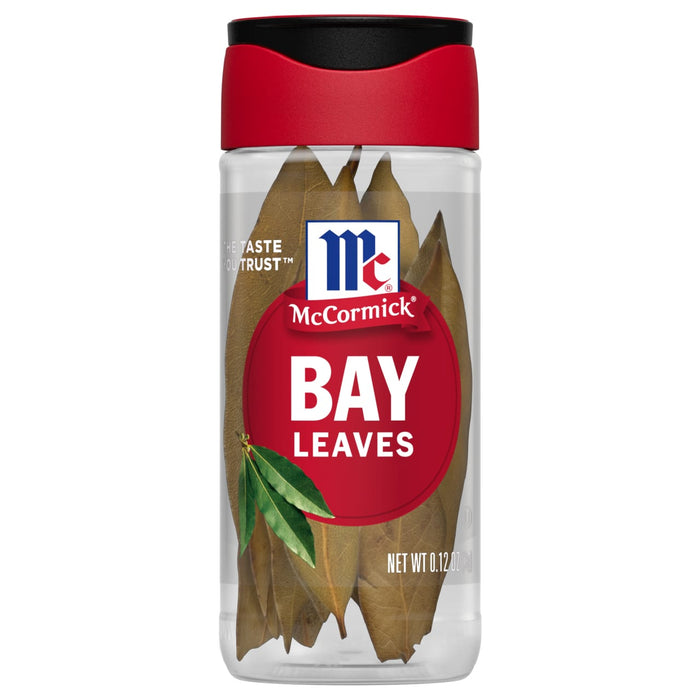 A jar of McCormick Bay Leaves.
