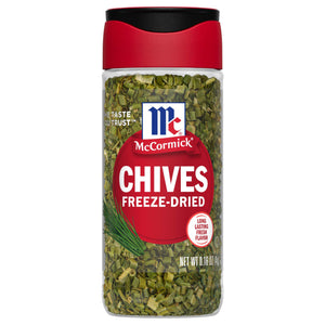 A bottle of McCormick Freeze-Dried Chives.