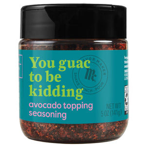 A jar of Flavor Maker's You Guac to Be Kidding avocado topping seasoning.