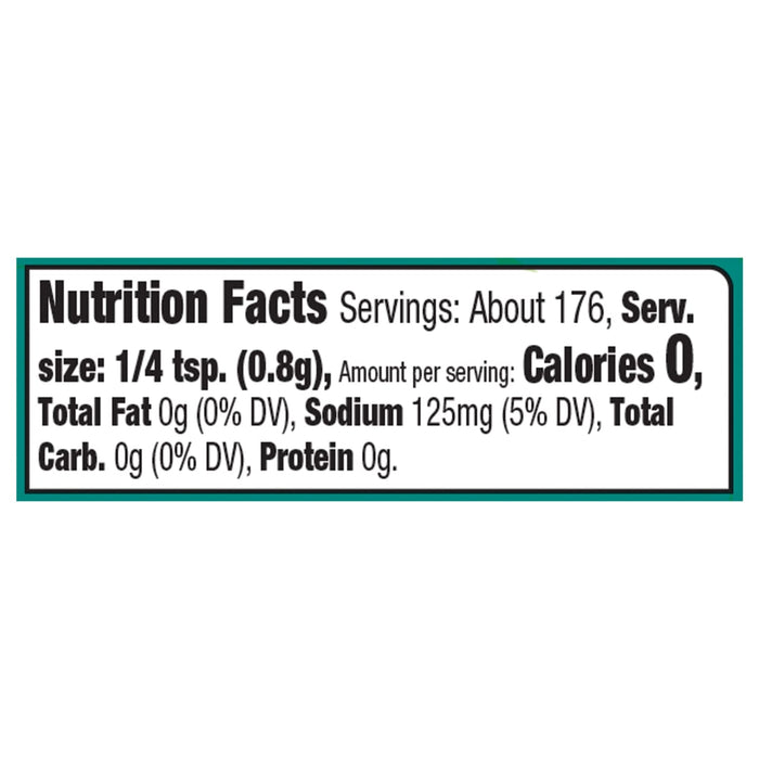 Nutrition facts for a serving of the product.