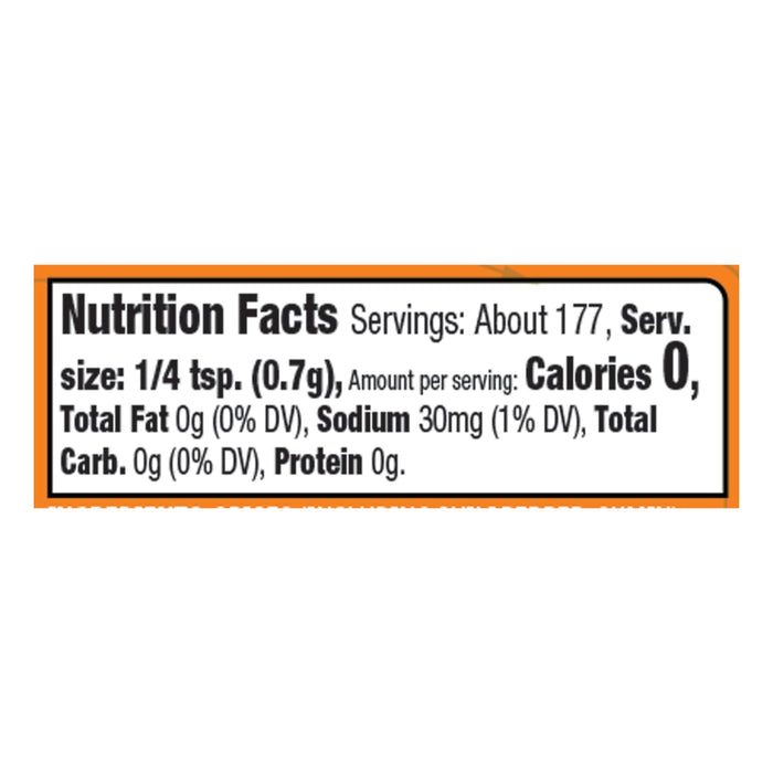 Nutrition facts for a serving of the product.