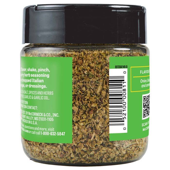 A jar of McCormick Italian Herb Seasoning.