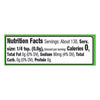 Nutrition facts for a serving of the product, which is 1/4 teaspoon, contains 0 calories, 0 grams of fat, 90 milligrams of sodium, and 0 grams of carbohydrates.