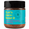A jar of Flavor Maker Let's Taco-Bout It Taco Night Topping Seasoning.