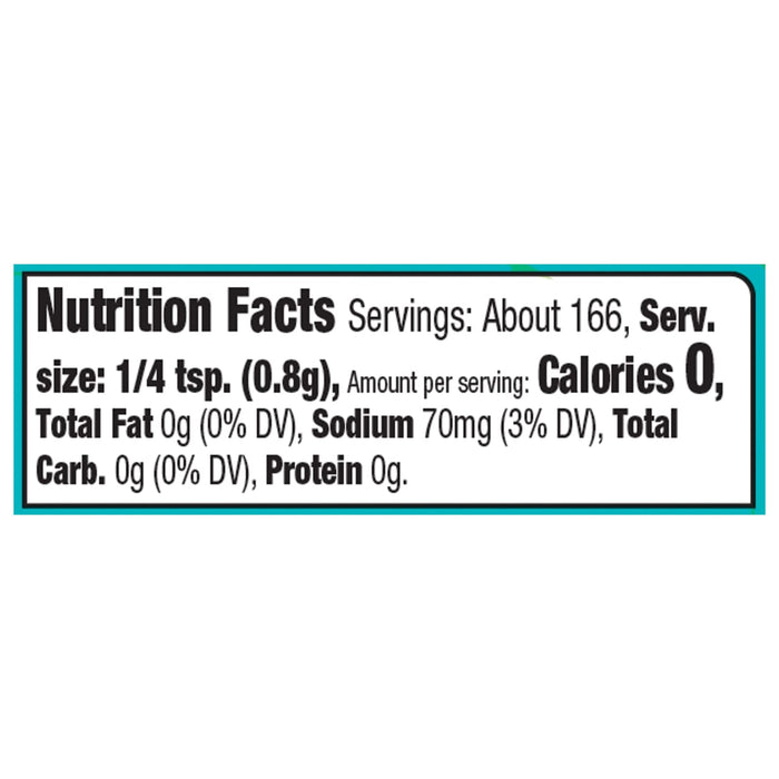 Nutrition facts for a serving of the product.