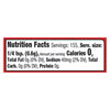 Nutrition facts for a serving of the product, which is 1/4 teaspoon, containing 0 calories, 0 grams of fat, 40 milligrams of sodium, and 0 grams of carbohydrates.