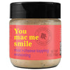 A jar of McCormick Flavor Maker You Mac Me Smile mac+cheese topping seasoning.