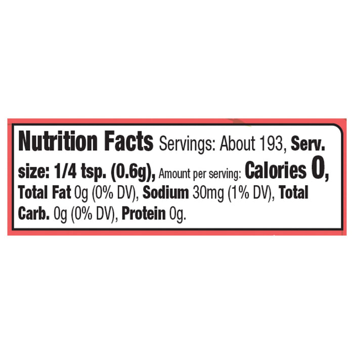 Nutrition facts for a serving of the product.