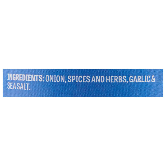 The ingredients for the product are onion, spices and herbs, garlic and sea salt.