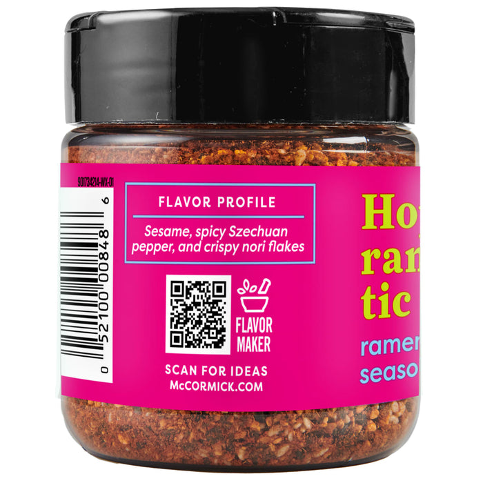 A jar of McCormick's Hot &amp; Spicy Ramen Seasoning.