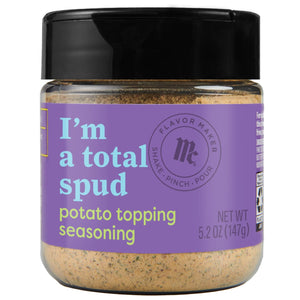 A jar of Mrs. Dash I'm a total spud potato topping seasoning.