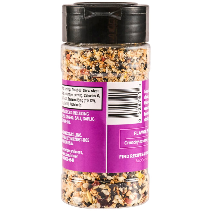 A bottle of McCormick Crunchy Sesame Flavor product.