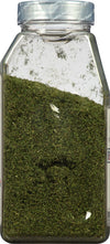 A glass jar of dried dill.