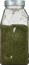A glass jar of dried dill.