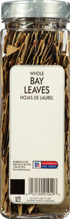 A jar of McCormick Whole Bay Leaves for Chefs.