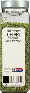 A jar of McCormick For Chefs Freeze Dried Chives.