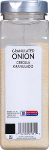A container of McCormick For Chefs Granulated Onion.