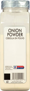 A McCormick For Chefs Onion Powder container.