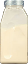 A clear plastic jar with a white powder inside, labeled with the words Quality Sealed.