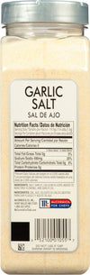 A container of McCormick Garlic Salt for Chefs.