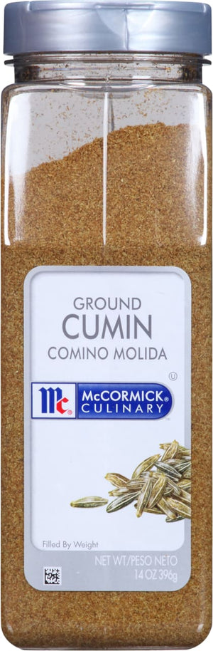 A container of McCormick Culinary Ground Cumin.