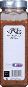 A container of McCormick Ground Nutmeg for Chefs.