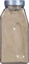 A plastic jar of ground pepper.