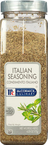 A jar of McCormick Culinary Italian Seasoning.