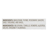 Ingredients for the seasoning blend are listed in English and Spanish.