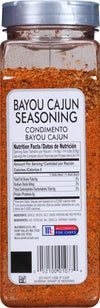 McCormick Bayou Cajun Seasoning is a blend of spices, salt, onion, paprika and red pepper.