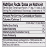 Nutrition facts label for a product with 0 calories per serving.