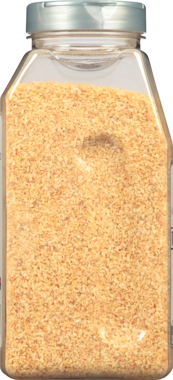 A jar of minced garlic.