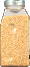 A clear jar filled with granulated garlic.